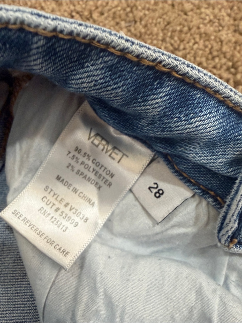 Light Blue Cropped Flare Jeans with Frayed Hem - Picture 3 of 5